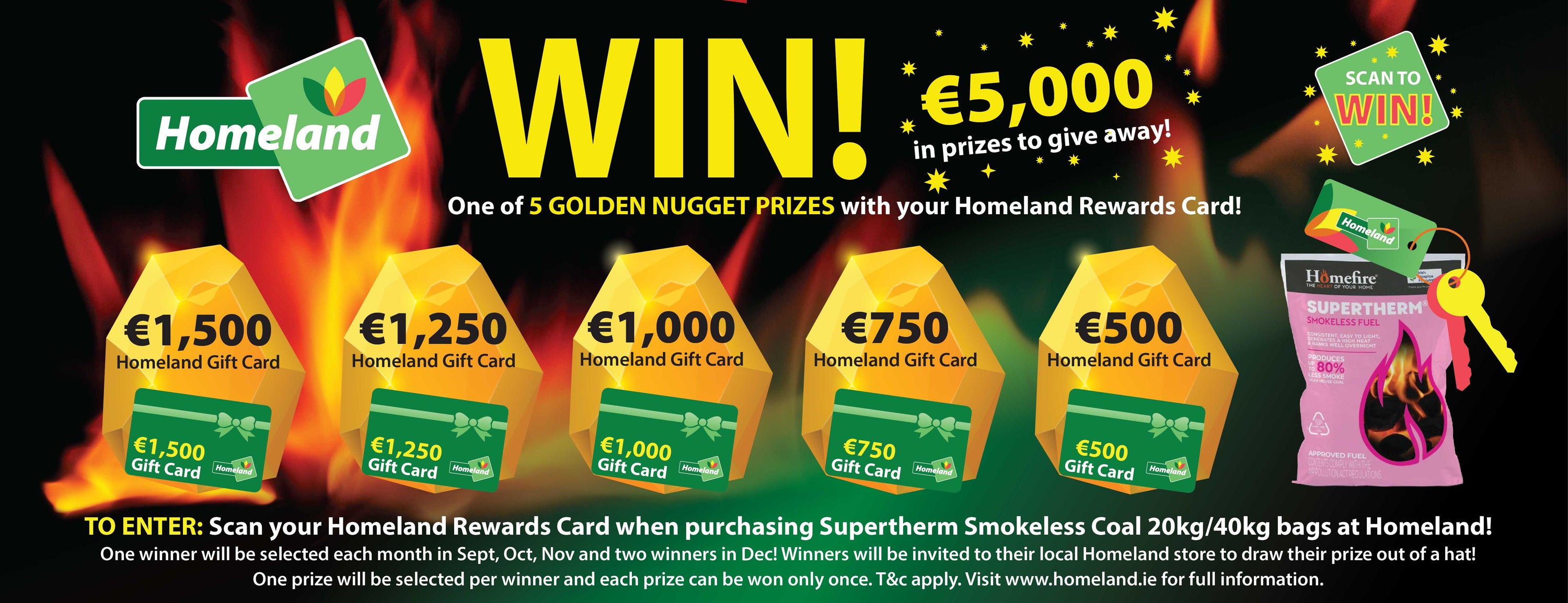 WIN - One of 5 Golden Nugget Prizes with your Homeland Rewards Card