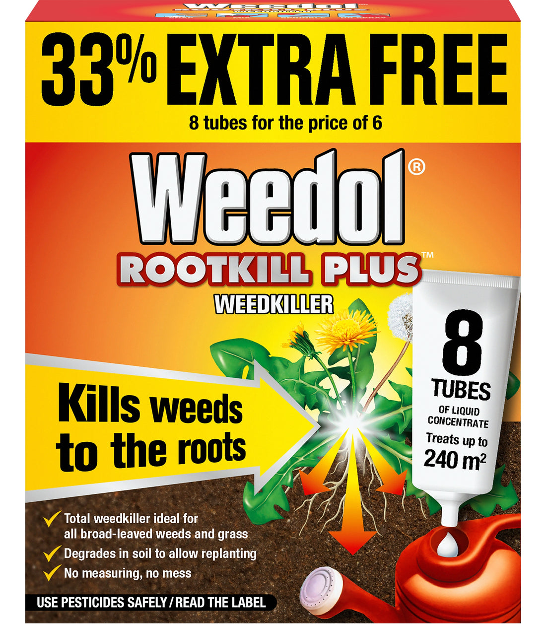 Weedol Rootkill Plus Weedkiller Tubes 6+2