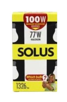 Solus (100w = 77w) Bc Clear A55 Halogen Energy Saver Light Bulb