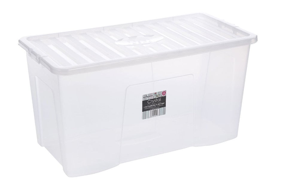 Wham 110 Ltr Crystal Clear Box &amp; Lid