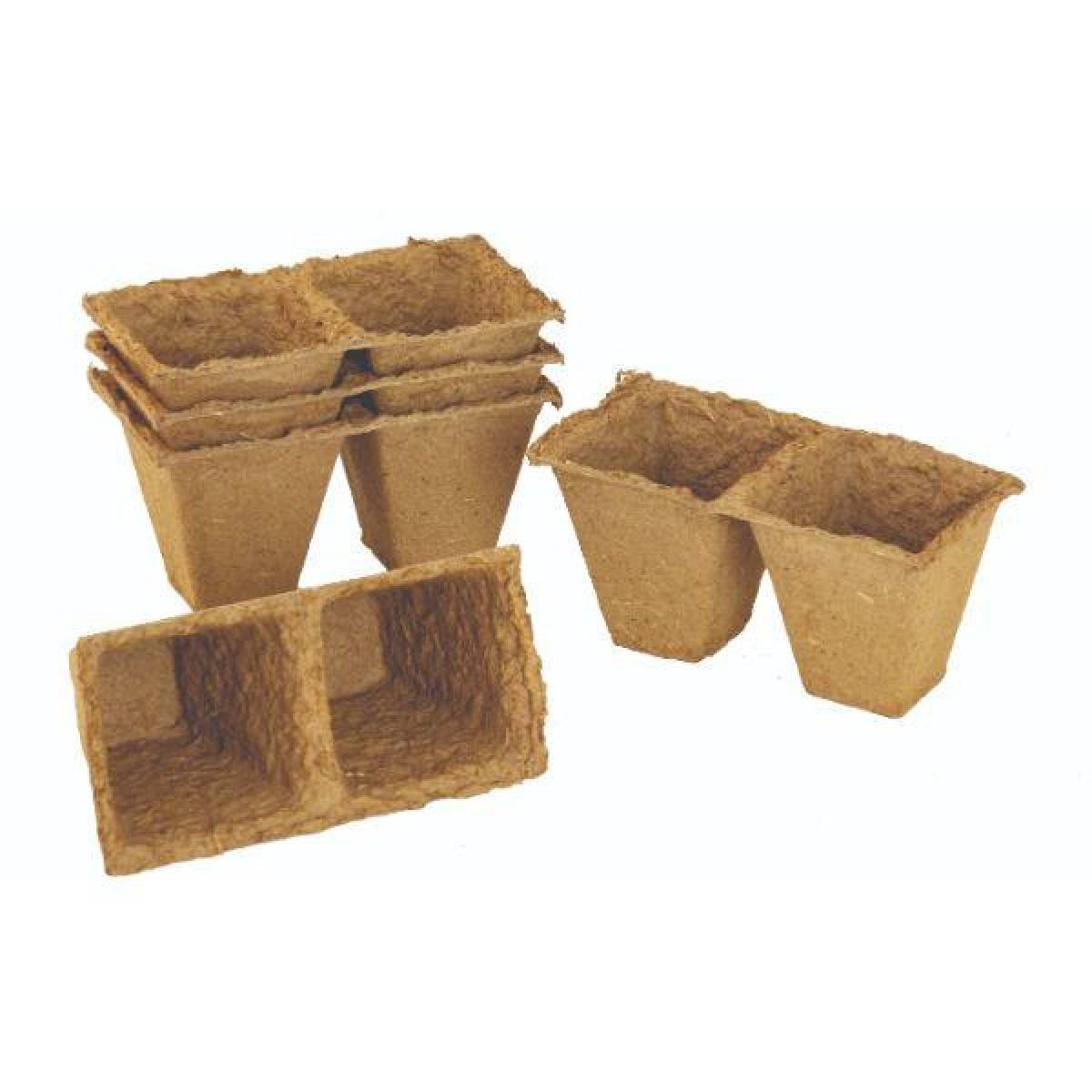 Gro-sure Fibre Pots Square 6cm 20pk