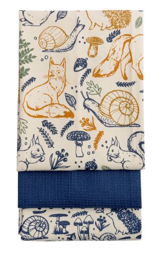 Price &amp; Kensington Woodland Set of 3 Tea Towels