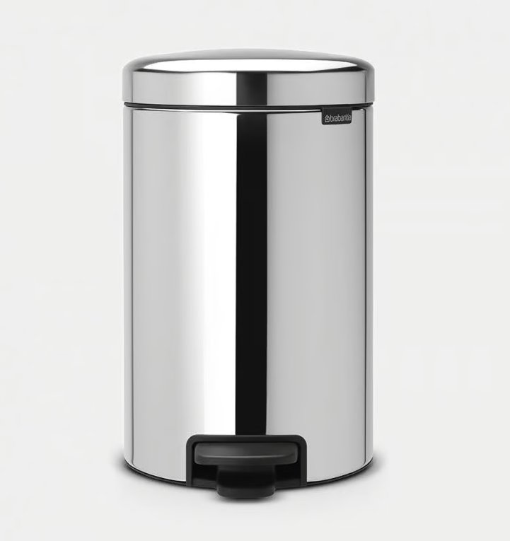 Brabantia Newclon Pedal Bin 12ltr Brilliant Steel