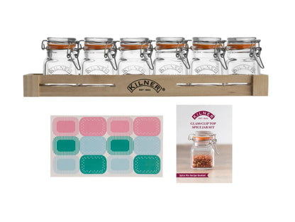 Kilner Glass Clip Top Spice Jar Set