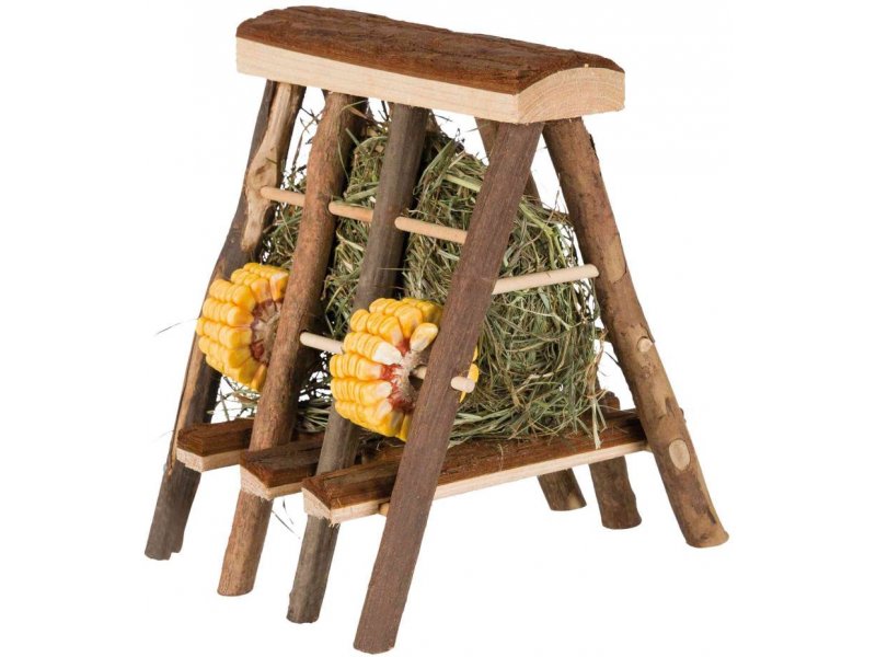 Hay Manger With Hay Bark Wood - 17 Cm