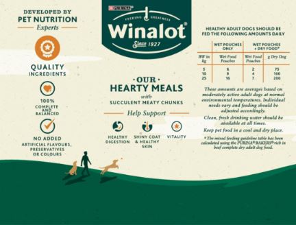 Winalot Meaty Chunks in Gravy Wet Dog Food Pouches - 12 x 100g