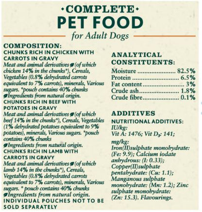 Winalot Meaty Chunks in Gravy Wet Dog Food Pouches - 12 x 100g