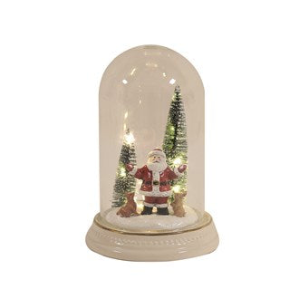 LED Santa Glass Decoration 20cm