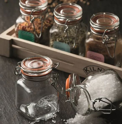 Kilner Glass Clip Top Spice Jar Set