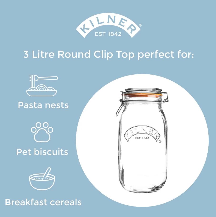 Kilner Clip Top Round Jar 3 Litre