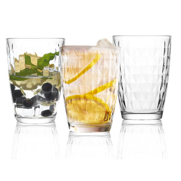 40cl Diamond Hiball Glasses Set 3 - Steelex