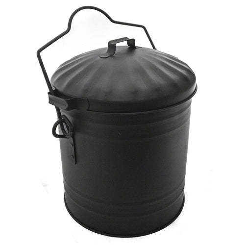 De Vielle Ash Bucket With Lid Matt Black