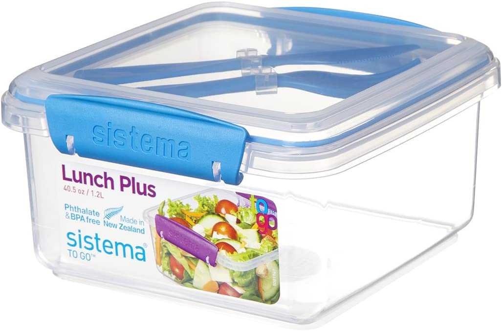 Sistema Lunch Plus To Go With Cutlery 1.2L - Assorted Colours