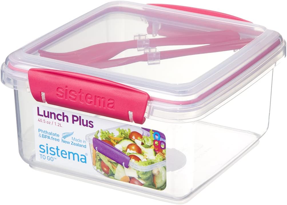 Sistema Lunch Plus To Go With Cutlery 1.2L - Assorted Colours