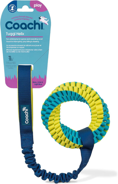 Coachi Tuggi Helix Dog Toy - Navy, Lime &amp; Blue