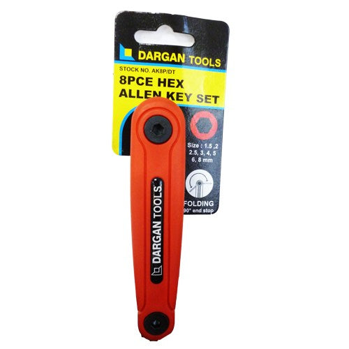 8pce Penknife Hex 2.5-10mm Allen Key Set