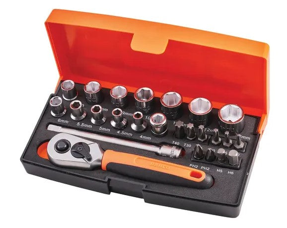 Bahco 1/4in Drive Socket Set (25 Pieces)