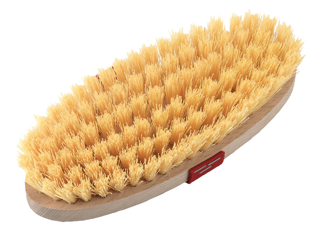 Grooming Brush Nylon Bristle &amp; Leather Strap