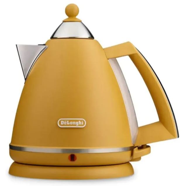 Delonghi Silva 1.7Ltr 3kW Metal Cordless Kettle - Yellow