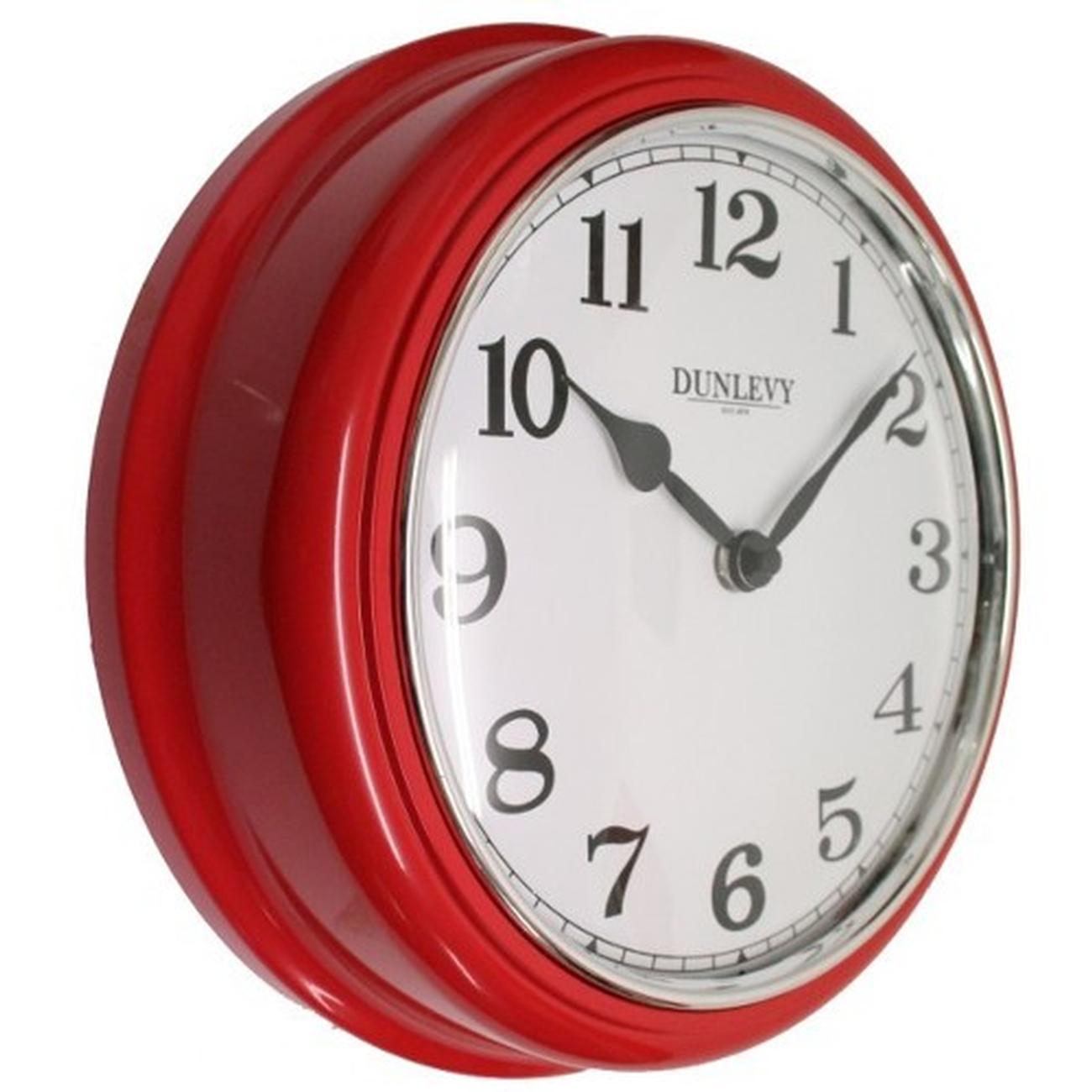 Dunlevy Red Deep  Wall Clock 10in Plastic