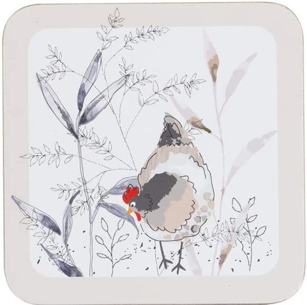 Price &amp; Kensington Country Hens Set Of 4 Coasters