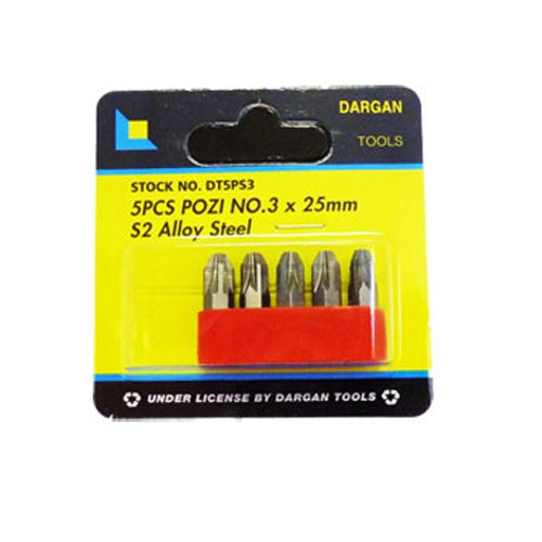 5pce Posi No 3 Screwdriver Bits