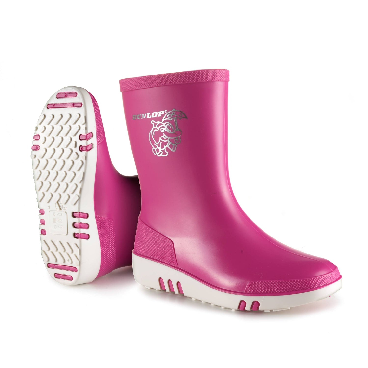 Dunlop Kids Mini Wellie Pink/White