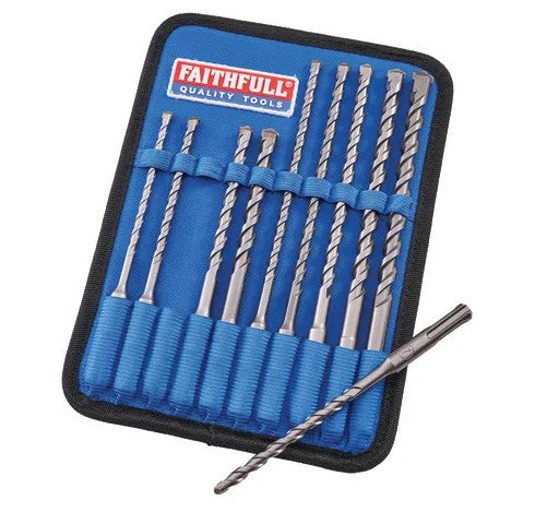 Faithfull 10 Piece SDS Drill Bit Set