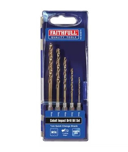 Faithfull 5 Piece Quick Change HSS Drill Bit Set