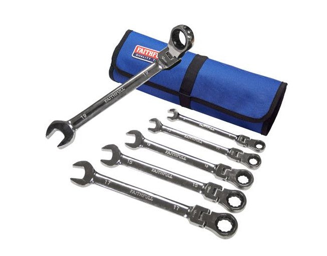 Faithfull 6 Piece Ratchet Combination Spanner Set