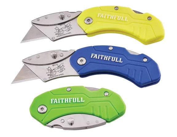 Faithfull Hi-Vis Folding Utility Knife