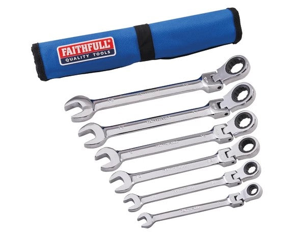 Faithfull 6 Piece Ratchet Combination Spanner Set