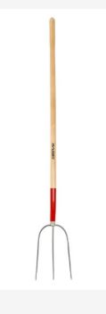 Darby C/s 3 Tine Hay Fork 48&quot; LH Red Ferrule