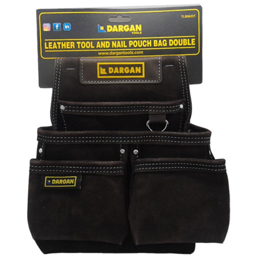 Leather Tool &amp; Nail Pouch Bag Double