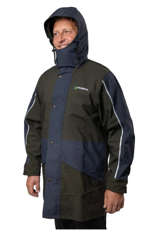 Kaiwaka Stormforce Waterproof Parka Jacket - Navy &amp; Green