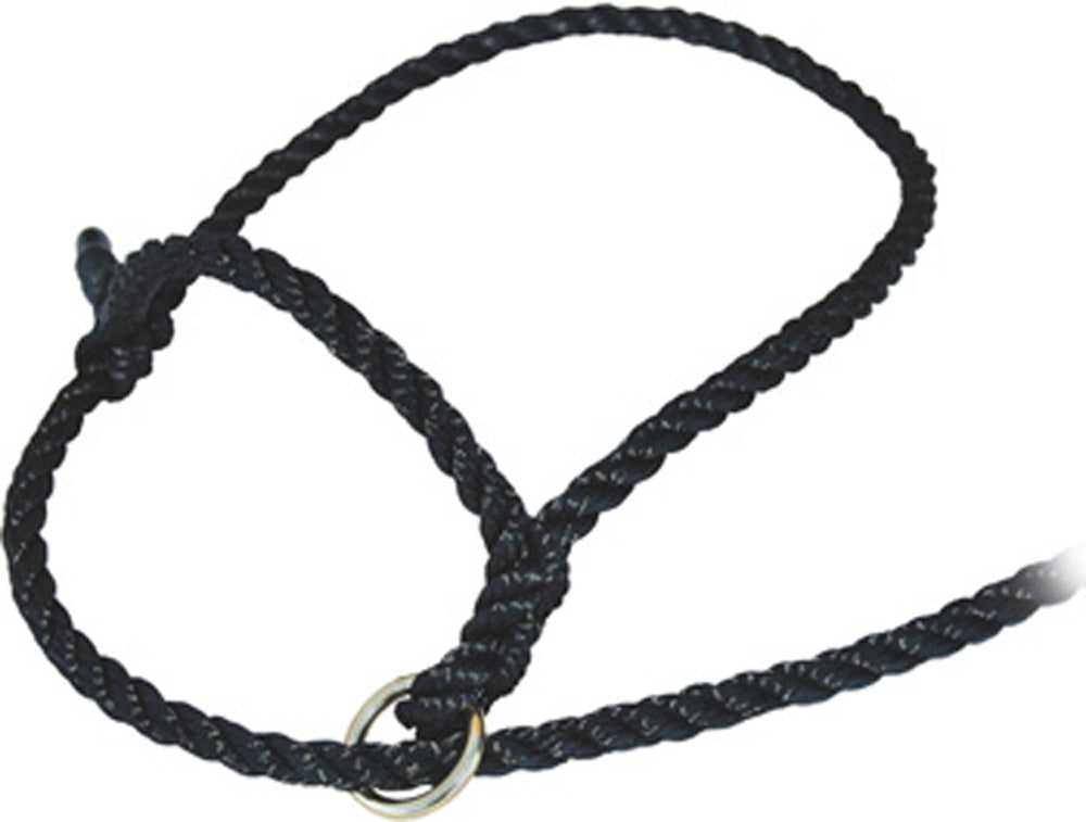 Cattle Rope Halter With Ring Black