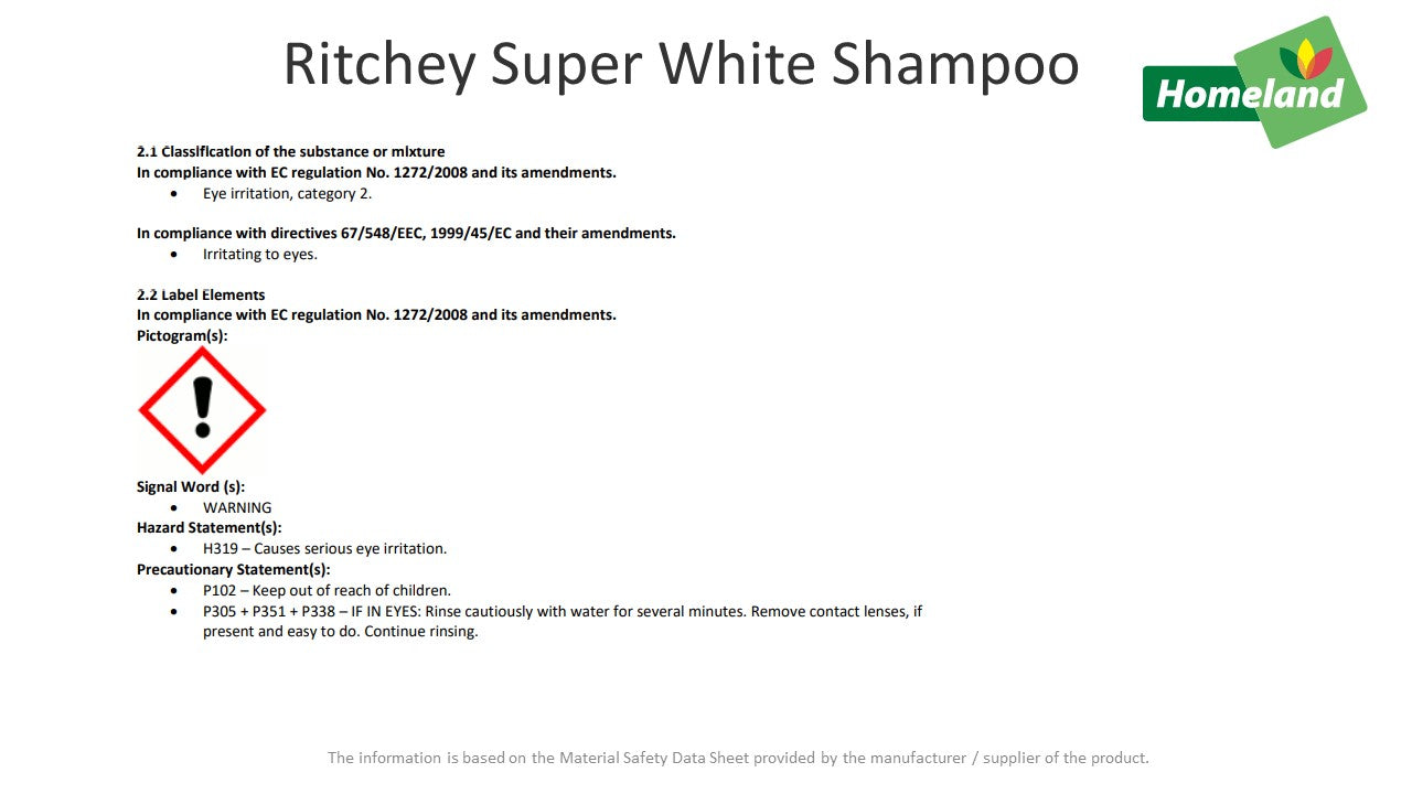 Ritchey Super White Shampoo 2.5L