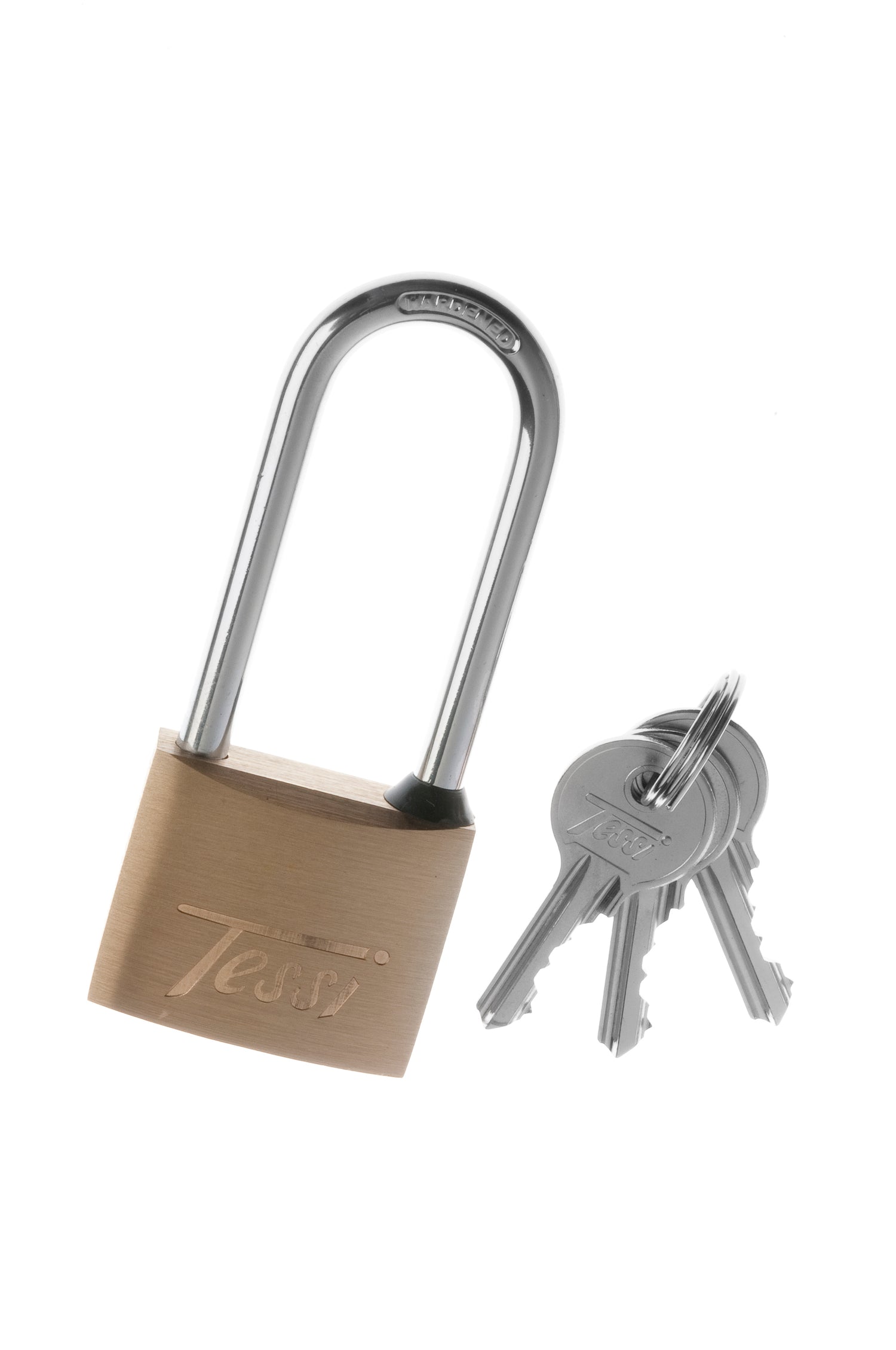 Tessi Solid Brass Padlock With Long Shackle,