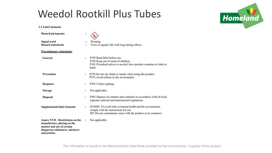 Weedol Rootkill Plus Weedkiller Tubes 6+2