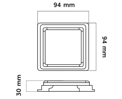 Led 3 Function Sqr Rear Combi Lamp  (VS-L93RY)