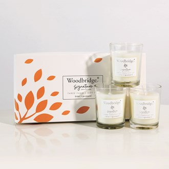 Amber &amp; Sandalwood Triple Candle Set