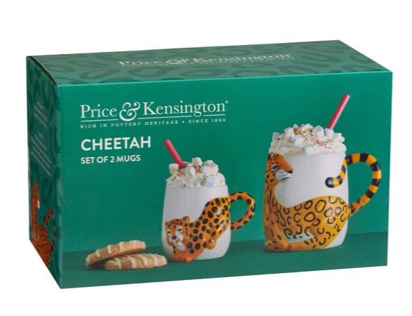 Price &amp; Kensington Cheetah Set Of 2 Mugs