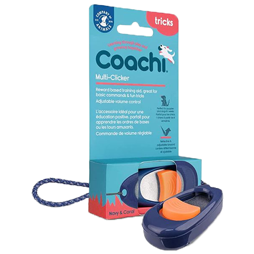 Coachi Multi-Clicker Dog Trainer - Navy Coral Button