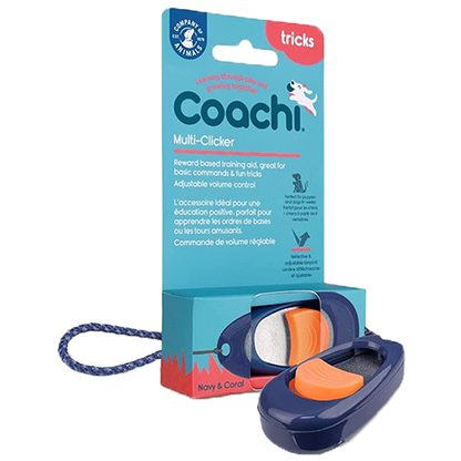 Coachi Multi-Clicker Dog Trainer - Navy Coral Button