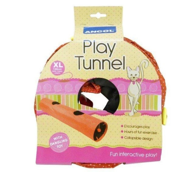 Ancol Large Red Spot Cat Tunnel 1.3m