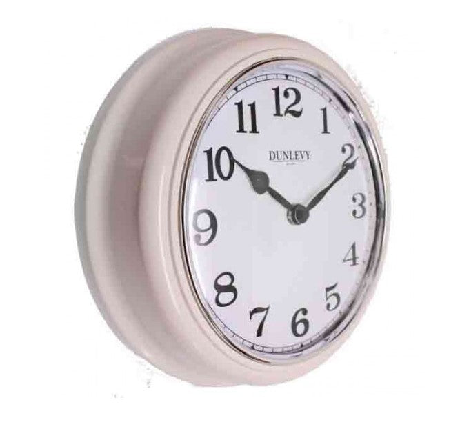 Dunlevy Cream Deep  Wall Clock 10in Plastic