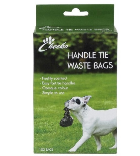 Cheeko Poop Waste Bag Tie Handles X 100