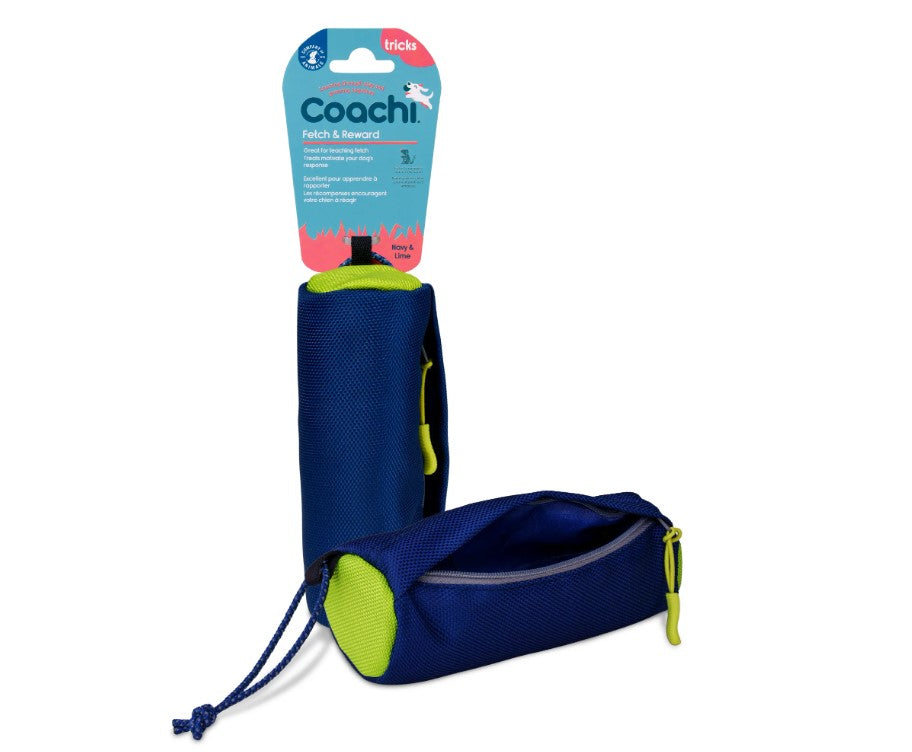 Coachi Fetch &amp; Reward Dog Toy -  Navy &amp; Lime