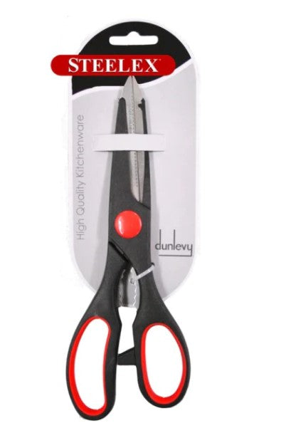 Steelex Kitchen Scissors 8&quot; Black/Red