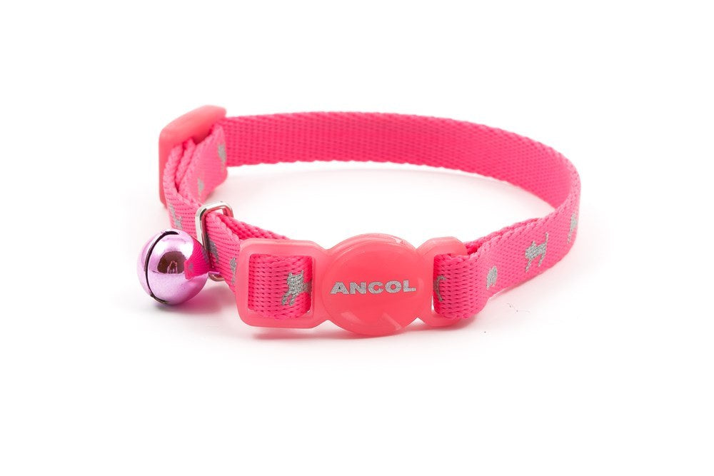 Reflective Pink Heart Cat Collar 20-30cm